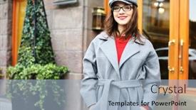  Presentation with city people walking - Amazing presentation theme having lifestyle-and-people-concept-close backdrop and a light blue colored foreground