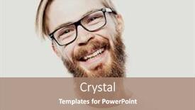  Presentation with eyeglass - Amazing slide deck having lifestyle and people concept closeup of smiling man wearing eyeglass backdrop and a coral colored foreground