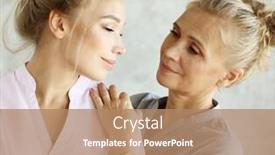  Presentation with older adult - Beautiful presentation theme featuring lifestyle-and-people-concept-happy backdrop and a coral colored foreground