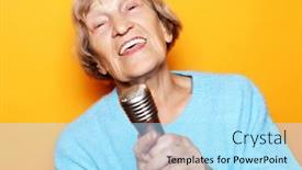  Presentation with talent - Beautiful PPT theme featuring lifestyle-and-people-concept-happy backdrop and a light blue colored foreground