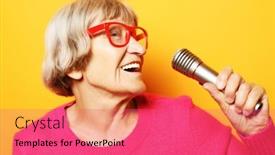  Presentation with lifestyle - Presentation theme consisting of lifestyle-and-people-concept-portrait background and a coral colored foreground