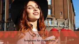  Presentation with cappuccino - Amazing slide deck having lifestyle and people concept redhair girl in pink coat holding glasses and looking away with smile lovely young woman with leather backpack drinks cappuccino in autumn city backdrop and a red colored foreground