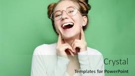  Presentation with lifestyle - Amazing PPT theme having lifestyle and people concept shocked scared beautiful young woman mouth widely opened close up backdrop and a seafoam green colored foreground