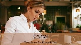  Presentation with business technology concepts digital lifestyle - Slide deck with concept business woman signing contract background and a coral colored foreground