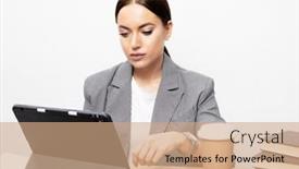  Presentation with home office - PPT layouts enhanced with lifestyle-business-and-people-concept background and a coral colored foreground