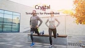  Presentation with elderly people and exercise - Amazing PPT layouts having lifestyle concept - couple doing lung backdrop and a lemonade colored foreground