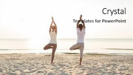  Presentation with lifestyle - Cool new PPT theme with lifestyle concept - couple making yoga backdrop and a white colored foreground