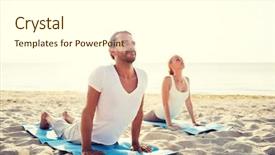  Presentation with friendship - Slide deck featuring lifestyle concept - couple making yoga background and a white colored foreground