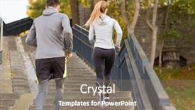  Presentation with lifestyle - Theme featuring lifestyle concept - couple running upstairs background and a gray colored foreground