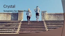  Presentation with upstairs - Amazing slide set having lifestyle concept - couple running upstairs backdrop and a light blue colored foreground