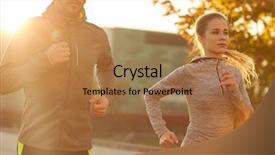 Presentation with fitness - PPT layouts consisting of lifestyle concept - couple running background and a coral colored foreground