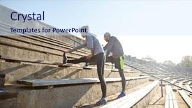  Presentation with lifestyle - Presentation theme featuring lifestyle concept - couple stretching background and a sky blue colored foreground