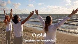  Presentation with healthy people - Amazing slide deck having lifestyle concept - group of people backdrop and a violet colored foreground