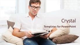  Presentation with lifestyle - Slides enhanced with lifestyle concept - man with magazine background and a  colored foreground