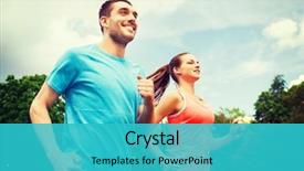  Presentation with friendship - PPT layouts consisting of lifestyle concept - smiling couple running background and a teal colored foreground