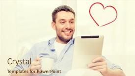  Presentation with mail - Presentation theme enhanced with lifestyle concept - smiling man background and a cream colored foreground