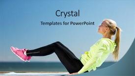  Presentation with lifestyle - Cool new presentation with lifestyle concept - woman doing sports backdrop and a light blue colored foreground