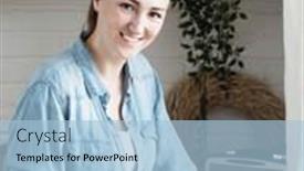  Presentation with pastry chef - Presentation design with lifestyle-cooking-and-freelance-concept background and a light blue colored foreground