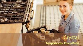  Presentation with blogger - Presentation theme consisting of lifestyle-cooking-and-freelance-concept background and a tawny brown colored foreground