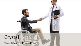  Presentation with greeiting show man - Theme enhanced with lifestyle diseases - full length shot background and a light gray colored foreground