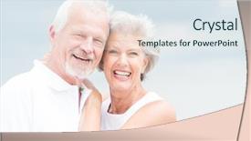  Presentation with sky - Slide deck having lifestyle elderly - happy and smiling couple background and a sky blue colored foreground