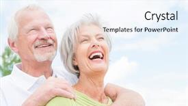  Presentation with lifestyle - PPT theme featuring lifestyle elderly - portrait from a happy senior background and a sky blue colored foreground