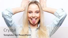  Presentation with body language - Presentation design featuring lifestyle-emotion-and-body-language background and a  colored foreground