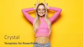  Presentation with body language - Slide set with lifestyle-emotion-and-body-language background and a yellow colored foreground