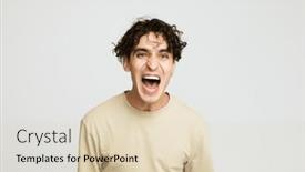  Presentation with emotion - Theme featuring lifestyle-emotion-and-people-concept background and a soft green colored foreground