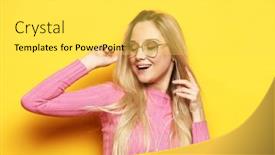  Presentation with yellow color - Slides with lifestyle-emotion-and-young-people background and a  colored foreground