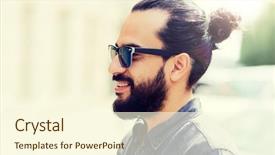  Presentation with people street - Presentation theme consisting of lifestyle emotion expression and people background and a  colored foreground