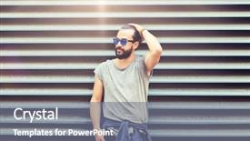  Presentation with people street - PPT theme featuring lifestyle emotion expression and people background and a  colored foreground