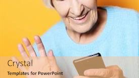  Presentation with family talking - Theme consisting of lifestyle-family-and-people-concept background and a coral colored foreground