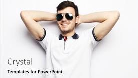  Presentation with casual young people - Presentation consisting of lifestyle-fashion-and-people-concept background and a white colored foreground