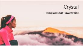  Presentation with climbing to top of mountain - Amazing presentation design having climbers - sport fitness active lifestyle fit backdrop and a sky blue colored foreground