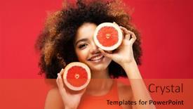  Presentation with skin color - PPT theme with lifestyle-food-diet-and-people background and a red colored foreground