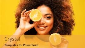  Presentation with skin color - Slide set featuring lifestyle-food-diet-and-people and a yellow colored foreground