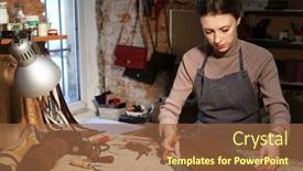  Presentation with lifestyle - Presentation theme featuring lifestyle-freelance-and-home-business background and a tawny brown colored foreground