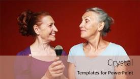  Presentation with old people - Slides enhanced with lifestyle-friendship-and-old-people background and a  colored foreground