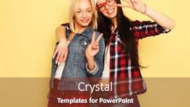  Presentation with friendship - Beautiful presentation theme featuring lifestyle-friendship-and-people-concept backdrop and a tawny brown colored foreground