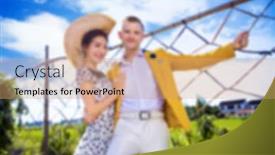  Presentation with multi racial - Audience pleasing theme consisting of lifestyle multi racial background concept backdrop and a coral colored foreground