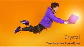  Presentation with bright yellow - Slide set enhanced with lifestyle-of-the-modern-teenager background and a  colored foreground