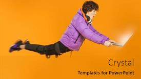  Presentation with bright yellow - PPT theme featuring lifestyle-of-the-modern-teenager background and a  colored foreground