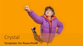  Presentation with bright yellow - Presentation theme consisting of lifestyle-of-the-modern-teenager background and a  colored foreground