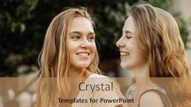  Presentation with friendship day - PPT layouts having lifestyle-people-and-friendship-concept background and a coral colored foreground