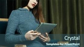  Presentation with tehnology - PPT layouts enhanced with lifestyle people and tehnology concept background and a  colored foreground