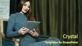  Presentation with tehnology - Colorful slide set enhanced with lifestyle people and tehnology concept backdrop and a  colored foreground