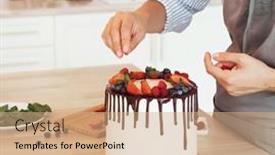  Presentation with decorate - Amazing presentation design having lifestyle-people-cooking-and-freelancing backdrop and a coral colored foreground