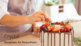  Presentation with decorate - Beautiful slide set featuring lifestyle-people-cooking-and-freelancing backdrop and a coral colored foreground