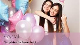  Presentation with teens - Beautiful slide set featuring lifestyle-people-teens-and-friendship backdrop and a soft green colored foreground